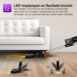 TurboTronic C26 Draadloze Steelstofzuiger met Handstofzuiger- Kruimeldief - Zwart — thumbnail 4