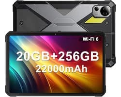 FOSSiBOT DT2 robuuste tablet, Android 13, 4G Dual SIM, 10,4'' 1200x2000 IPS-scherm, MTK Helio G99 Octa Core 2,0 GHz, 12 GB RAM 256 GB ROM, WiFi6 Bluetooth5.0, 64 MP + 32 MP camera, 22000 mAh 66 W snelladen, LED-flitser, water-/stof-/schokbestendig