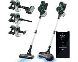 AG4100+ Steelstofzuiger Draadloos – Met Dweilfunctie 2 in 1 – Velvet Green – Krachtige Stofzuiger Zonder Zak – Geschikt voor Dierenharen – Compact & Lichtgewicht Kruimeldief