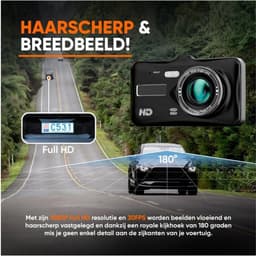 Dashcam - Dual Dashcam voor Auto - Voor en Achter - 1080P, 4-inch 2.5D IPS-schermFull HD - Parkeermodus - 170° wijdhoeklens Full HD-autocamera, nachtzicht, bewegingsdetectie en G-sensor — thumbnail 5