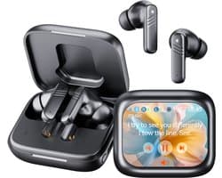 SYTIFRO Draadloze oordopjes - oortjes draadloos - Bluetooth Oortjes met Noise Cancelling - LED Display -in-ear-hoofdtelefoon - Oortjes draadloos- Touch functie - Geschikt voor elke smartphone & laptop - zwart