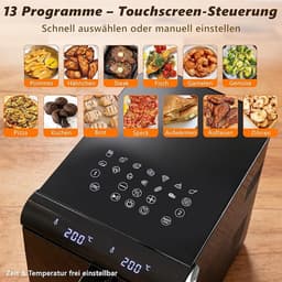 NETTLIFE Airfryer Dubbele Kamer 11L 2800W - 13-in-1 Touchscreen Met Timer - Vaatwasserbestendige Manden - Familie Model — thumbnail 8