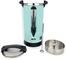 HCB® - Professionele Horeca Percolator - 8,7 liter - 55 kopjes - 230V - RVS / INOX Perculator - Elektrisch koffiezetapparaat - Volautomatische koffiemachine - 25x30x50.5 cm (DxBxH) - 2.70 kg - 1358 — thumbnail 2