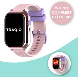 Traqio TRQ10 - GPS horloge kinderen - gps horloge kind - kinderhorloge bellen - gps tracker kinderhorloge - kinderhorloge met gps - kinderhorloge - Kinder smartwatch GPS - GPS horloge school - Roze — thumbnail 1