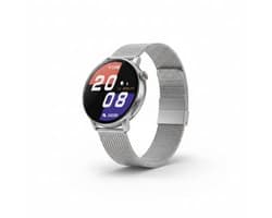 Smartwatch Rankos AK37 - sporthorloge zilver staal bandje - Fitness - Stappenteller - Hartslag - Slaapmonitor - Bluetooth bellen-Bel/message herinnering - Camera Bediening-IP67 Waterbestendig - Met APP-Weer informatie -Stopwatch - Muziek