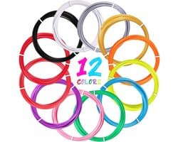 3D Pen Filament Navullingen - 12 Kleuren PLA 1,75 mm voor Creatieve Projecten