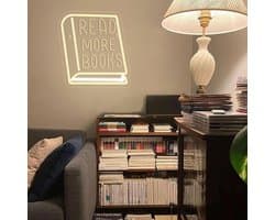 LED Neonbord 'Lees Meer Boeken' - Sfeerverlichting voor Bibliotheek, Kantoor en Leeshoek
