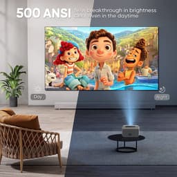 Namajunas - Beamer - Smart 1080P Full HD Projector - Mini Beamer - FULL HD (4K-Ondersteuning) - 10.000 lumen - WiFi & Bluetooth - Ingebouwde Speakers - Draagbare Beamer Thuisbioscoop - Voor iOS en Android - Autofocus - Incl. Smart Remote — thumbnail 5
