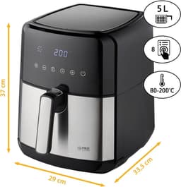 Airfryer 5L met Digitale Timer en 8 Programma's | Roestvrijstalen Mand | Gezond Frituren tot 200°C — thumbnail 7