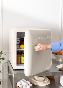 CREATE - Koelkast in retrostijl - Gebroken wit - Handvat Zand - FRIDGE RETRO 48L — thumbnail 5