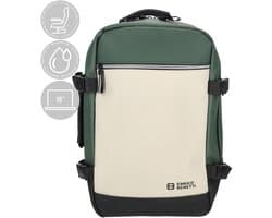 Enrico Benetti Underseater rugzak - Waterproof Cabin Rugzak - Onder de stoel bagage – Ryanair Reistas – 15 inch laptop handbagage – Cabin rugzak 25x20x40cm – 20L - 56010 – Beige-Groen