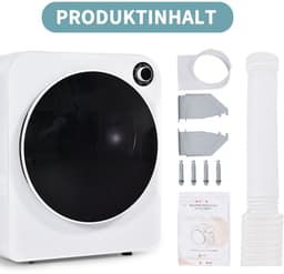Re-purelife® Compacte Wasdroger met Afvoer voor Kleine Ruimtes - 3 kg Capaciteit - 5 Programma's - Energieklasse G - Geschikt voor Opbouw of Opstelling - Stille Werking - 49x39x59 cm - Wit — thumbnail 10