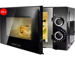 Royalty Line® MWO3818 Vrijstaande Solo Magnetron - 20 Liter - Microwave Met 6 Magnetronstanden - Microgolf - 700W - Binnenverlichting - Zwart