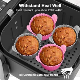 Bakjes voor Airfryer, 4 stuks Airfryer Ei Poacher BPA-vrij, Grote Muffin Hoesjes voor Airfryer, Gepocheerd Ei Vorm voor Airfryer Accessoires — thumbnail 2