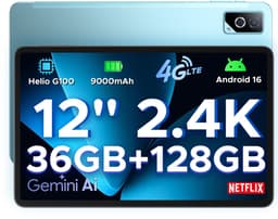 DOOGEE Tab G6 Pro – 12 inch tablet – 9000 mAh/18 W – 36 GB RAM + 128 GB ROM – Android 16 – Gemini AI – 2,4K 90 Hz IPS – Helio G100-chipset – 4G LTE – wifi – dubbele luidsprekers – Face ID — thumbnail 1