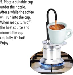 Dailygoody - Mokkapot - Koffiezetapparaat - Snel en draagbaar - Aluminium - Voor buitenfeesten - 1 kop 50 ml - Ideaal voor reizen — thumbnail 5