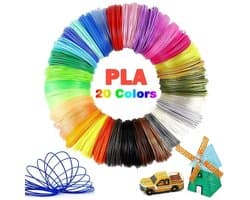 3D Pen Filament Set - 20 Kleuren 1.75mm - Teken in De Lucht - Tekenset - Leren Tekenen - DIY Knutselen - Speelgoed - 3D-Pennen Navullingen - Verbruiksartikelen Voor Hoge Temperaturen - Geschikt Voor 3D Pennen En Printers - 5m per Kleur