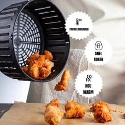 RVV® Mini Airfryer - Airfryermand - Heteluchtfriteuse - Zwart 28cm x 29cm x 37cm — thumbnail 7