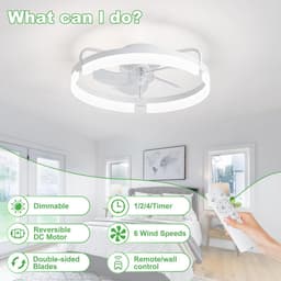 Stille Inbouw Plafondventilator met LED Verlichting - 50cm DC-Motor, 6 Snelheden, 3 Kleurstanden & Dimbaar Licht — thumbnail 1