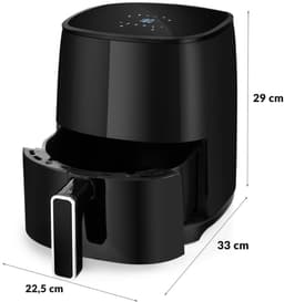 RVV® Mini airfryer - Airfryer - Airfryer klein - Zwart - ‎25cm x 30cm x 35cm — thumbnail 2