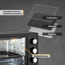 DnA® Heteluchtoven - Airfryer Oven - Airfryer - Oven - Zwart - 46cm x 32cm x 28cm — thumbnail 8