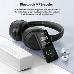 QTTVBTNA - MP3 Speler 32GB - Bluetooth MP3 Player - HIFI Geluid - Mini Walkman voor studenten - Zwart - Compact - 1 Stuk — thumbnail 3
