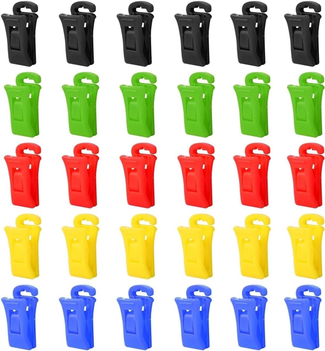 30 stuks sokkenklemmen voor wasmachine en droger sokkenclips met haak sokkenhouder wasmachine sokkenclip direct in de lade 5 kleuren — afbeelding 1