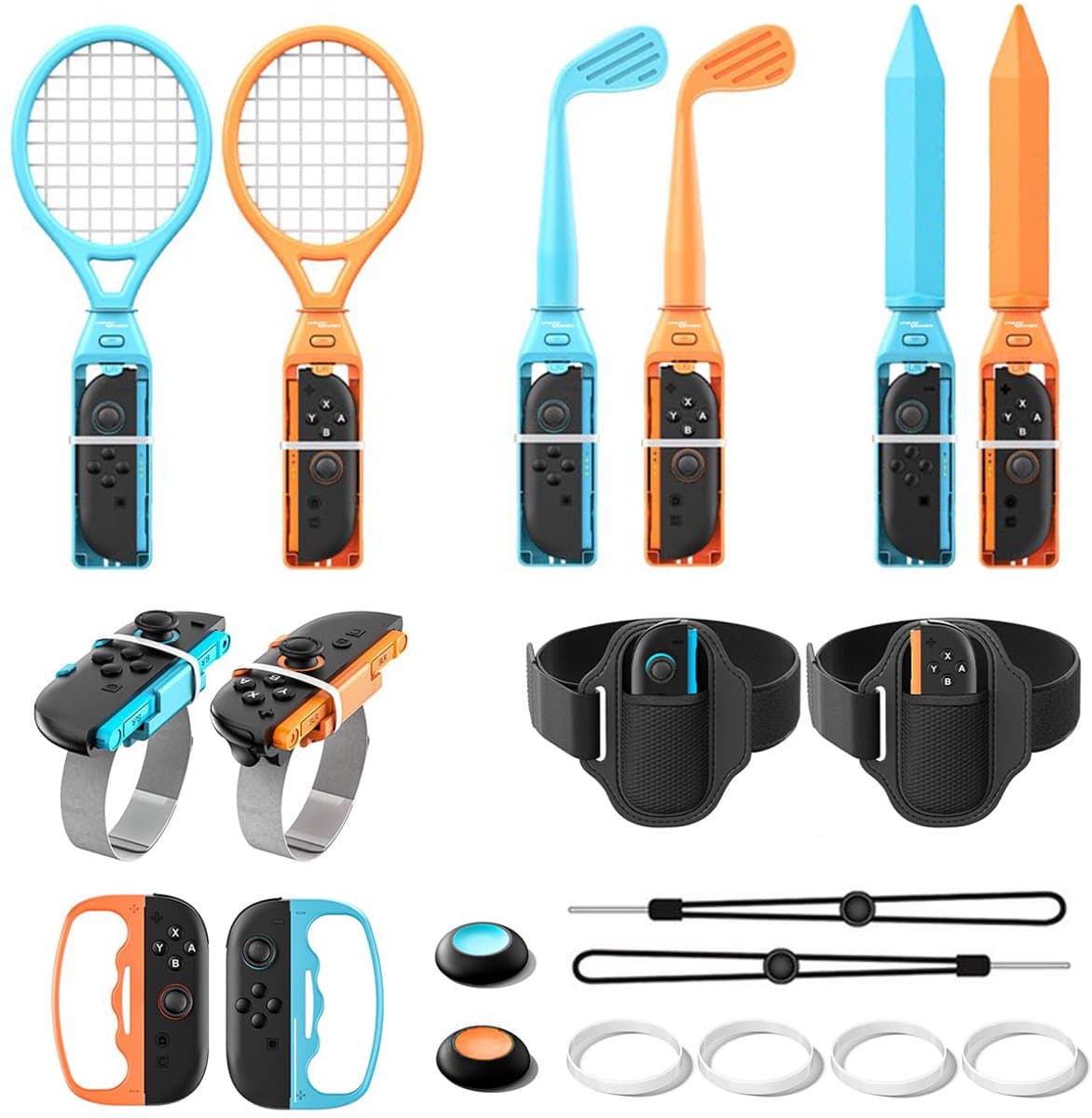 OneGamer® - Switch Sports Accessoires Set – Geschikt voor Nintendo Switch 2 Sports Games - 18 in 1 Set — afbeelding 1