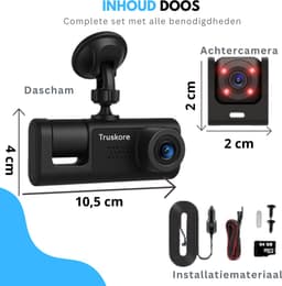 Truskore Dashcam Voor Auto Max 2025 - Voor en Achter - FULL HD Beeld en Nachtvisie - Incl. App — thumbnail 5
