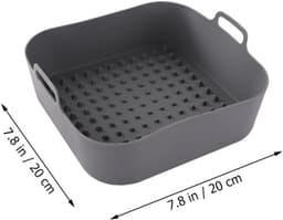 Bakplaat -airfryermat-kookgereedschap-bakplaten-Siliconen -keukenaccessoires-geschikt voor airfryers-grijs-20*20*6cm — thumbnail 2