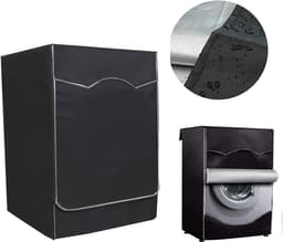 wasmachine hoes - voorlader drogerhoes - waterdicht - stofdicht - zonwerend - Geschikt voor opzet- en droogkasten buiten - geschikt voor de meeste wasmachines en drogers op de markt - 60 x 60 x 88 cm - zwart — thumbnail 1
