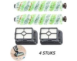 Reserveonderdelen Accessoires - Geschikt voor Bissell CrossWave 1868 1866 - 2 Multi-vlakborstelrol en 2 Filter - Vervanging Onderdeel# 1608683