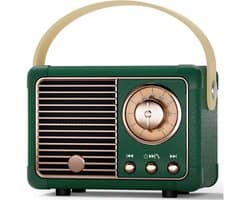 Bluetooth-luidspreker - Mini - Draagbaar - Coole retro Bluetooth-luidspreker - Moderne muziekdoos - Geschikt voor kamerdecoratie, kantoordecoratie, woonkamerdecoratie, kinderfeestcadeau - Groen