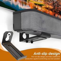 Universele muurbeugel voor soundbars | Verstelbare diepte 9,4-16,3 cm | Draagvermogen 17,2 kg | Eenvoudig te installeren onder een tv-beugel, ruimtebesparend ontwerp. — thumbnail 2