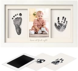 2 stuks - Baby handafdruk - Baby voetafdruk - Inktafdruk - Incl. 2 Witte Kaartjes - Babyshower Cadeau - Stempelkussen voor baby handafdruk - Kat- / Hondenafdruk Inclusief beschrijving Engels - Maat S (12.5x8cm) - Zwart — thumbnail 5