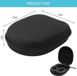 Koptelefoon Hoes - Hardcover Koptelefoon Case Headphone Case - Opberghoes - Hard Case - Waterdicht - On-ear/Over-ear - beschermhoes - draagbare anti-val hoofdtelefoonhoes - voor eenvoudig transport op reis - Zwart — thumbnail 5