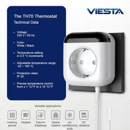 Slimme WiFi Thermostaatstekker met App en Spraakbesturing voor Elektrische Verwarming — thumbnail 4