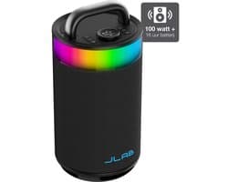 JLab Epic Draadloze Bluetooth Speaker - Muziekbox - 16 uur Batterijduur - 100 Watt - IPX6 Waterproof - Multipairing - Partyspeaker met Bass Boost - App Equalizer - Zwart