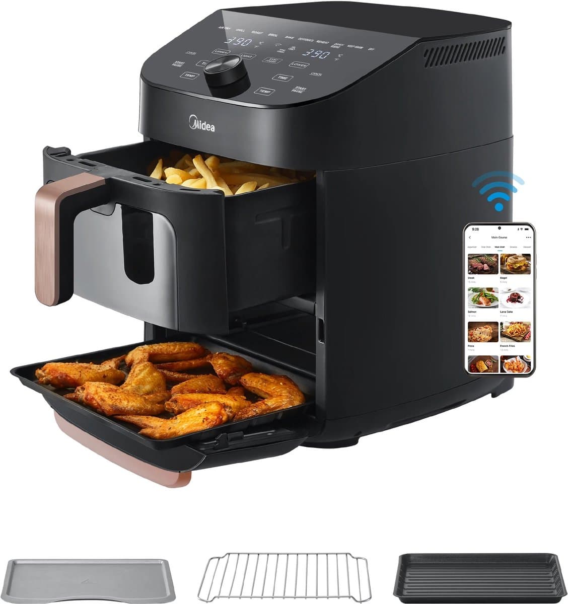 Zimoros XL Airfryer MAF002S - 2 lagen - 11L - 2400W - ondersteund Alexa - 10-in-1 mandgrillpan - geschikt voor 3 tot 8 personen — afbeelding 1