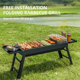 Benelux Select Draagbare Bbq – Opvouwbare Bbq – Meeneem Bbq – Inklapbaar - Zijtafels En Draagriem – Grill oppervlakte 56 x 23 cm — thumbnail 2
