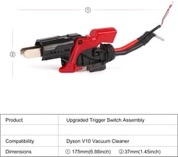 Geschikt voor-Vervangend onderdeel voor de triggerschakelaar van Dyson V10 SV12 stofzuigers; vervangbaar onderdeel voor de aan/uit-knop. — thumbnail 4