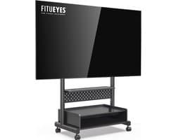 Verstelbare TV standaard met wielen voor 40-85 inch televisies, max. 60 kg, met opbergruimte en veiligheidsslot