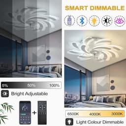 Moderne Dimbare Plafondventilator met Verlichting en 6 Snelheden — thumbnail 3