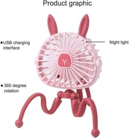360° Rotating Handheld Fan - Ultra Quiet Clip-on Fan voor Strollers en Personal Gebruik — thumbnail 5