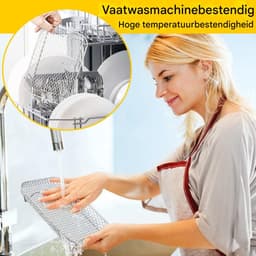 Grillrooster voor airfryer - Drielagig droogrek - Met klemmen en uitschuifbare poten - Rechthoekig grillrooster van roestvrij staal - Geschikt voor de Ninja airfryer met dubbele mand — thumbnail 4