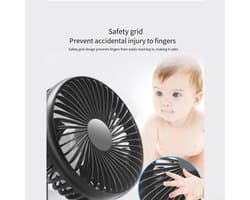 Autoventilator met USB-zuignap voor Zomerkoeling - Mini Ventilator voor Auto, SUV, 12/24 V