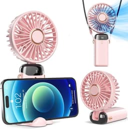 Draagbare Ventilator met Digital Display - Oplaadbare Mini Ventilator met 5 Snelheden en 90° Verstelbaarheid voor Buiten en Binnen — thumbnail 2