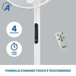 Multifunctionele 3-in-1 ventilator - Staande en tafelventilator met oscillerende functie - 5 vleugels, afstandsbediening en timer — thumbnail 4