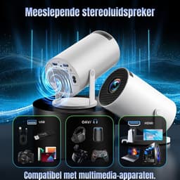 Quvo® Draagbare beamer - Beamer - Projector - Mini Beamer - Wit - 13cm x 16cm x 18cm — thumbnail 3