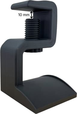Koptelefoonhouder met Bureaubladklem (10–35 mm) – Zwart – Onder Bureau – Duurzaam PLA — thumbnail 4